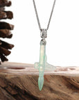 Baikalla Jewelry Jade Pendant Genuine Burmese Ice Green Jadeite Jade Lucky Necklace With 14k White Gold Diamond Bail