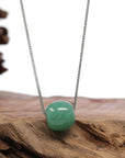 Baikalla Jewelry Jade Pendant Necklace Baikalla™ "Good Luck Button" Necklace Forest Green Jade Lucky KouKou Pendant Necklace