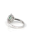 Baikalla Jewelry Gold Emerald Ring 18k White Gold Natural Emerald Ring with Diamonds