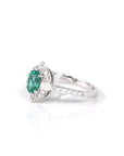 Baikalla Jewelry Gold Emerald Ring 18k White Gold Natural Emerald Ring with Diamonds