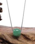 Baikalla Jewelry Jade Pendant Necklace Baikalla™ "Good Luck Button" Necklace Forest Green Jade Lucky KouKou Pendant Necklace