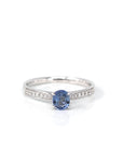 Baikalla Jewelry Gold Sapphire Ring 18k White Gold Natural Blue Sapphire Ring with Diamonds