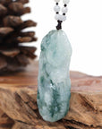Baikalla Jewelry Jade Carving Necklace Baikalla™ "Soaring dragon" Natural Jadeite Jade Blue Green Pendant Necklace For Men, Collectibles