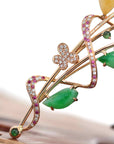 Baikalla Jewelry 18k Gold Jadeite Brooch Baikalla High-End 18K Rose Gold Genuine Imperial Jadeite Jade Pendant & Brooch with Diamonds