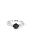 Baikalla Jewelry Gold Sapphire Ring 5 18k White Gold Natural Blue Sapphire Ring with Diamonds