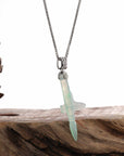 Baikalla Jewelry Jade Pendant Genuine Burmese Ice Green Jadeite Jade Lucky Necklace With 14k White Gold Diamond Bail