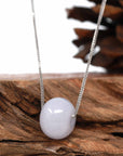 Baikalla Jewelry Jade Pendant Necklace Baikalla™ "Good Luck Button" Necklace Light Lavender Jade Lucky KouKou Pendant Necklace