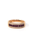 Baikalla Jewelry Gold Sapphire Ring 18k Rose Gold Natural Ruby Channel Set Band Ring with Diamonds