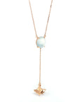 Baikalla Jewelry 18k Gold Jadeite Necklace Baikalla™ "Morning Glory" 18k Rose Gold Genuine Burmese Jadeite Necklace With Diamonds