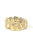 Baikalla Jewelry Gold Diamond Men's Ring 8.5 14k Solid Yellow Gold Nugget Men's Band Ring