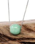 Baikalla Jewelry Jade Pendant Necklace Baikalla™ "Good Luck Button" Necklace Real Blue-Green Jade Lucky TongTong Pendant Necklace