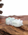 Baikalla Jewelry genuine jadeite carving Genuine Burmese Lavender & Green Jadeite Jade PiXiu Pendant Necklace