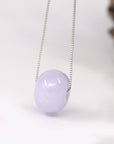 Baikalla Jewelry Jade Pendant Necklace Baikalla™ "Good Luck Button" Necklace Real Lavender-Green Jade Lucky KouKou Pendant Necklace