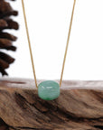 Baikalla Jewelry Jade Pendant Necklace Baikalla™ "Good Luck Button" Necklace Rich Apple Green Jade Lucky TongTong Pendant Necklace