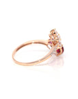 Baikalla Jewelry Gold Sapphire Ring 18k Rose Gold Lab-Created Ruby Ring With CZ