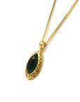 Baikalla Jewelry Jade Pendant Necklace Baikalla™ "Classic Marquise" Sterling Silver Nephrite Green Jade Classic Marquise Pendant Necklace