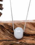 Baikalla Jewelry Jade Pendant Necklace Baikalla™ "Good Luck Button" Necklace Light Lavender Jade Lucky KouKou Pendant Necklace