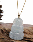 Baikalla Jewelry Jade Guanyin Pendant Necklace Nylon String Necklace Baikalla 14k "Goddess of Compassion" Genuine Burmese Jadeite Jade Guanyin Necklace With Good Luck Design