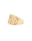 Baikalla Jewelry Gold Diamond Men's Ring 14k Solid Yellow Gold Nugget VS1 Diamond Men's Big Band Ring