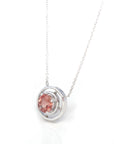 Baikalla Jewelry Gemstone Pendant Necklace 14k White Gold Genuine AAA Royal Red Sunstone Pendant Necklace