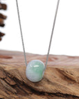 Baikalla Jewelry Jade Pendant Necklace Baikalla "Good Luck Button" Necklace Green & Lavender Jadeite Jade Lucky Tong Tong Pendant Necklace