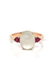 Baikalla Jewelry Jadeite Engagement Ring 5 Baikalla "Sarah" 18k Rose Gold Natural Ice Jadeite & Tourmaline Engagement Ring