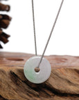 Baikalla Jewelry Jade Pendant Necklace Baikalla "Good Luck Button" Necklace Green and Lavender Jadeite Jade Lucky Ping An Kou Necklace