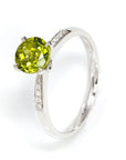 Baikalla Jewelry 18k Gold Peridot Ring 8 Baikalla™ 14k White Gold Natural Round Brilliant Peridot Diamond Anniversary Ring