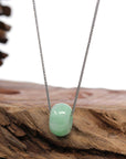 Baikalla Jewelry Jade Pendant Necklace Baikalla "Good Luck Button" Necklace Apple Green Jadeite Jade Lucky Tong Tong Pendant Necklace