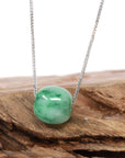 Baikalla Jewelry Jade Pendant Necklace Baikalla™ "Good Luck Button" Necklace Real Blue-Green Jade Lucky TongTong Pendant Necklace