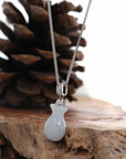 Baikalla Jewelry Jade Pendant Natural Lavender Jadeite Jade Lucky HuLu Pendant Necklace With 14k White Gold Diamond Bail