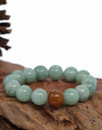 Baikalla Jewelry jade beads bracelet Jadeite Jade 13mm Round Green Beads Bracelet ( 13 mm )