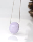 Baikalla Jewelry Jade Pendant Necklace Baikalla™ "Good Luck Button" Necklace Real Lavender-Green Jade Lucky KouKou Pendant Necklace