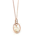 Baikalla Jewelry Gemstone Pendant Necklace 18k White Gold White Pearl Necklace With CZ