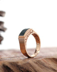 Baikalla Jewelry Baikalla™ Genuine Burmese Green Jadeite Jade Ring For Men For Women