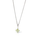 Baikalla Jewelry Gemstone Pendant Necklace Peridot / 14K Yellow Gold 14k White Gold AA Four Styles Of Birthstones, 4 stone Necklace with Diamonds