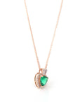 Baikalla Jewelry Emerald Pendant Necklace 18k Rose Gold Lab. Created Emerald & CZ Pendant Necklace