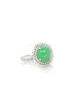 Baikalla Jewelry Jadeite Engagement Ring 5 18k White Gold Natural Imperial Green Jadeite Jade Engagement Ring With Diamonds