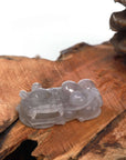 Baikalla Jewelry genuine jadeite carving W/O Jadeite Bead Necklace Baikalla™ Pi Xiu Genuine Burmese Icy Lavender Jadeite Jade PiXiu Pendant Necklace (FengShui Lucky)