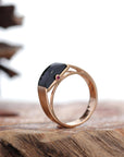 Baikalla Jewelry Baikalla™ Genuine Burmese Black Jadeite Jade Ring For Women For Men Pinky Ring