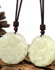 Baikalla Jewelry Jade Pendant Necklace Baikalla™ "Dragon & Phoenix" Genuine HeTian White Nephrite Jade Pendant Necklace