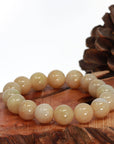 Baikalla Jewelry jade beads bracelet Genuine Jadeite Jade Round Beads Bracelet ( 13 mm ) For Men