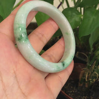 Baikalla™ "Classic Bangle" Genuine Burmese Green Jadeite Jade Bangle Bracelet (58.4 mm) #168