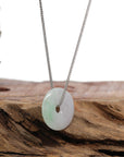 Baikalla Jewelry Jade Pendant Necklace Baikalla "Good Luck Button" Necklace Green and Lavender Jadeite Jade Lucky Ping An Kou Necklace