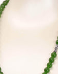 Baikalla Jewelry Jade Beads Necklace Baikalla Genuine High-quality Apple Green Nephrite Jade Round Beads Necklace ( 6mm )