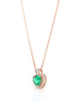 Baikalla Jewelry Emerald Pendant Necklace 18k Rose Gold Lab. Created Emerald & CZ Pendant Necklace