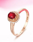 Baikalla Jewelry Gold Ruby Ring 7 Baikalla™ 18k Rose Gold & Natural Ruby Ring (0.52 ct ) with Diamonds