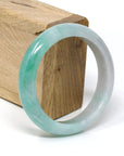 Baikalla Jewelry Jade Bangle Genuine Burmese Ice-Green Jadeite Jade Bangle Bracelet ( 58 mm )