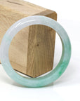 Baikalla Jewelry Jade Bangle Genuine Burmese Ice-Green Jadeite Jade Bangle Bracelet ( 58 mm )