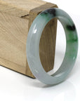Baikalla Jewelry Jadeite Jade Bangle Bracelet Genuine Burmese Jadeite Jade Ice-Green Lavender Bangle Bracelet ( 56.4 mm )